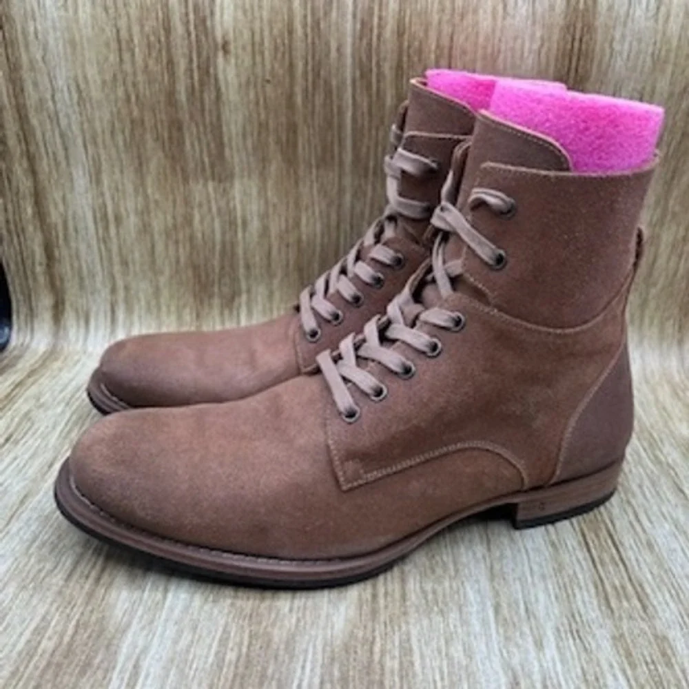 John Varvatos Six O Six 606 Men's‎ Size 10 Lace Up Boots Brown Made in Italy